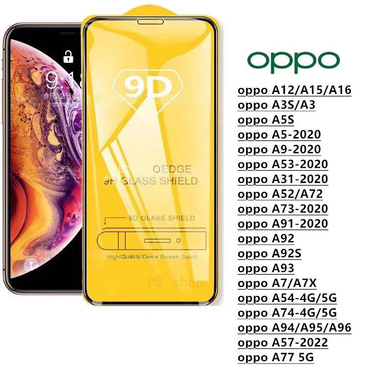 ภาพหน้าปกสินค้าฟิล์ม ฟิล์มกระจกโทรศัพท์มือถือสำหรับรุ่นOPPO แบบเต็มจอ9D FULLตระกูลAทุกรุ่น oppo A98 A78 A74 A58 A54 A16 A15 A12 A9 A5 จากร้าน ps3601 บน Shopee