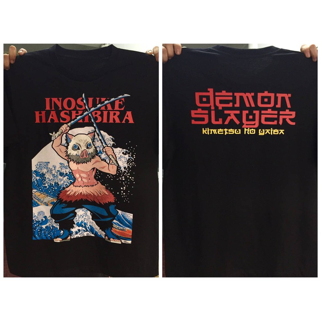 เสื้อดาบพิฆาตอสูร-demon-slayer-inosuke-กระบวนท่า-t-shirt-เสื้อยืด