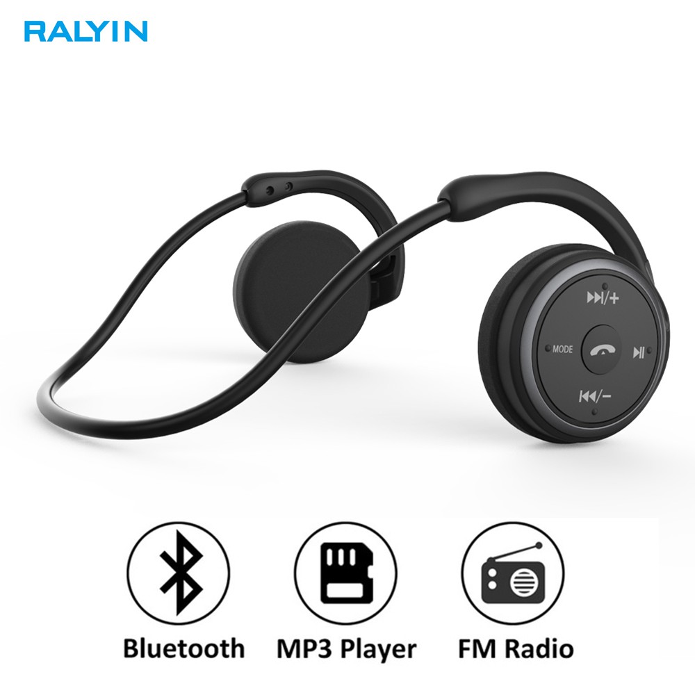 ภาพหน้าปกสินค้าRALYIN wireless Mp3 music player headphones support memory card FM radio sport comfortable headset
