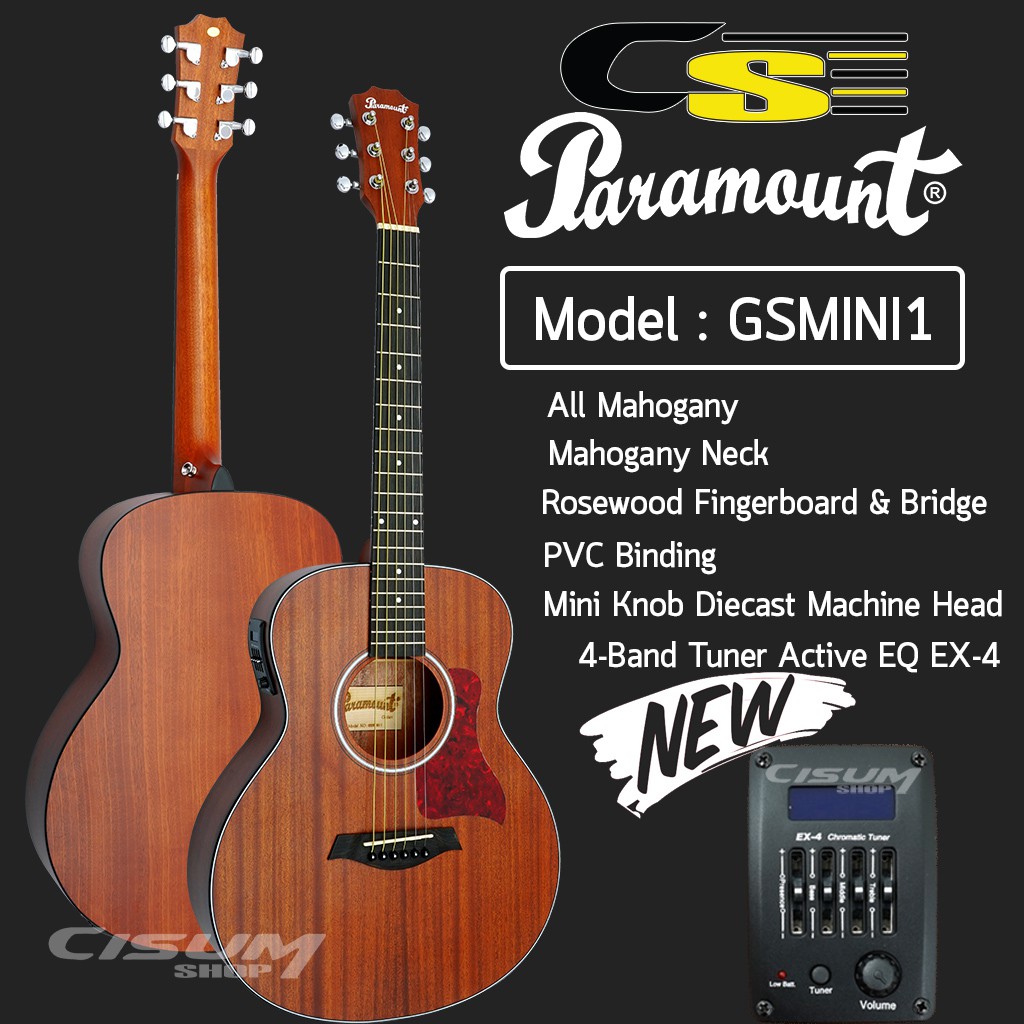 paramount-gs-mini-1-กีตาร์โปร่งไฟฟ้า-36-ทรง-taylor-มีเครื่องตั้งสายในตัว-ไม้มะฮอกกานี