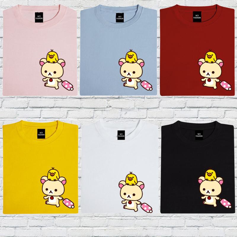 rilakkuma-unisex-การ์ตูนพิมพ์กราฟิกแขนสั้นเสื้อยืดแฟชั่น-oversize-คู่-plus-ขนาด-tee-เสื้อผ้าสั้น-tshirt-สำหรับผู้ชาย