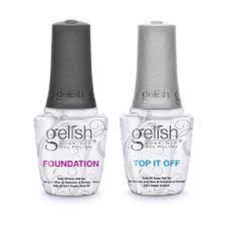 set Gelish Foundation & Top it off 15 ml. เบส และท้อปเจลที่นิยมที่สุด ยึดติดทนนานกว่า2 เดือน เนื้อเข้มข้น ท้อปเงานานกว่า