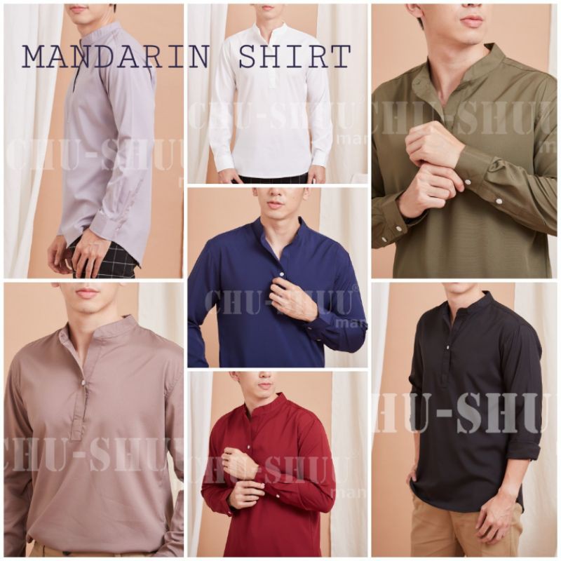 ภาพหน้าปกสินค้าเสื้อแขนยาวคอจีนแบบสวมCHU-SHUUmanรุ่นMandarin​ shirt