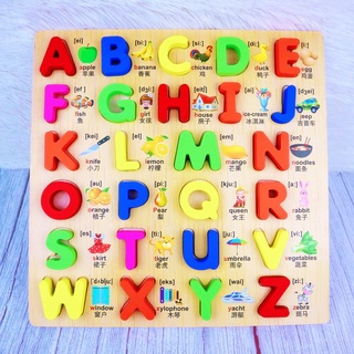 Brandtoys ของเล่นไม้ กระดาษไม้บล็อกตัวอักษร ABC  Wooden Toy ของเล่นเอบีซี ของเล่นเสริมทักษะ ของเล่นเด็ก เสริมพัฒนาการ