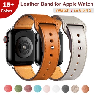 สินค้า สายนาฬิกาข้อมือหนัง อุปกรณ์เสริม สําหรับ Apple Watch IWatch 7 4 5 6 Se 44 มม. 40 มม. 45 มม. 41 มม. 42 มม.