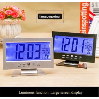 นาฬิกาปลุกตั้งโต๊ะเรืองแสง นาฬิกาปลุกตั้งโต๊ะดิจิตอล LCD Clock NO.8082