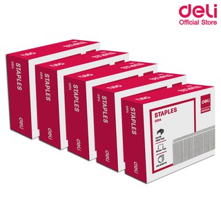 Deli 0014 Staples ลวดเย็บกระดาษ เบอร์ 23/23 (210 Sheets) เย็บได้ 1000 ครั้ง (แพ็ค 5 กล่อง) ลวดเย็บ แม็ค แม็ก ลูกแม็ก