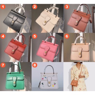 Coach 5789 C2750 Small Willis Top Handle 18 กระเป๋าถือผู้หญิง Crossbody Sling Leather Bag