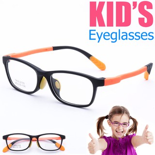 KOREA แว่นตาแฟชั่นเด็ก แว่นตาเด็ก รุ่น 2105 C-6 สีส้ม ขาข้อต่อ วัสดุ TR-90 (สำหรับตัดเลนส์) เบาสวมไส่สบาย