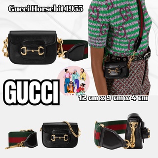 กุชชี่  GUCCI  Horsebit 1955 Series กระเป๋าสตางค์สายคล้องไหล่/กระเป๋าสตรี/กระเป๋าสะพายข้าง