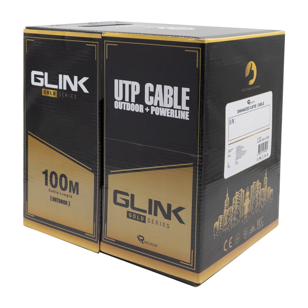 สาย-lan-cat5e-utp-มีไฟ-cable-outdoor-ใช้ภายนอก-glink-gold-series-glg-5003-100m