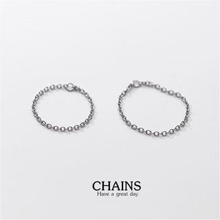 s925 Chains ring แหวนเงินแท้ ห่วงสร้อย ดูเรียบง่าย ใส่สบาย เป็นมิตรกับผิว