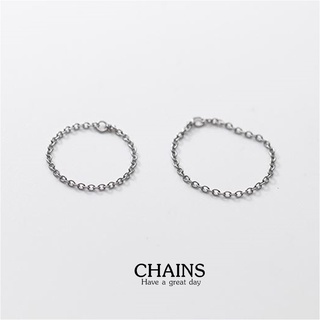 s925 Chains ring แหวนเงินแท้ ห่วงสร้อย ดูเรียบง่าย ใส่สบาย เป็นมิตรกับผิว