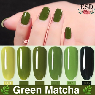 สีทาเล็บเจล สีเขียวม้ทฉะ ขนาด 15 ml. (อบ UV เท่านั้่น)  / Milan Green Matcha Color Series Nail Gel UV  Polish 15 ml.