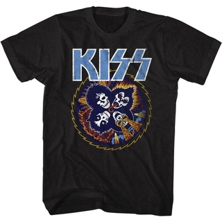 เสื้อยืด พิมพ์ลาย Kiss Skulls Rock N Roll All Over Cool Kiss สําหรับผู้ชาย