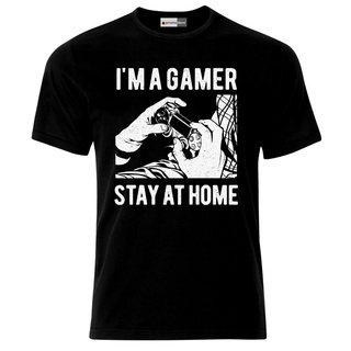 เสื้อยืดโอเวอร์ไซส์เสื้อยืด พิมพ์ลายกราฟฟิค I  M A Gamer Stay At Home คุณภาพสูง เหมาะกับของขวัญ แฟชั่นสําหรับผู้ชายS-3X