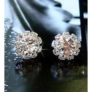 SSS-ผู้หญิงแฟชั่น Silver Plated Crystal คริสตัล Rhinestone ต่างหู Earrings Jewellery