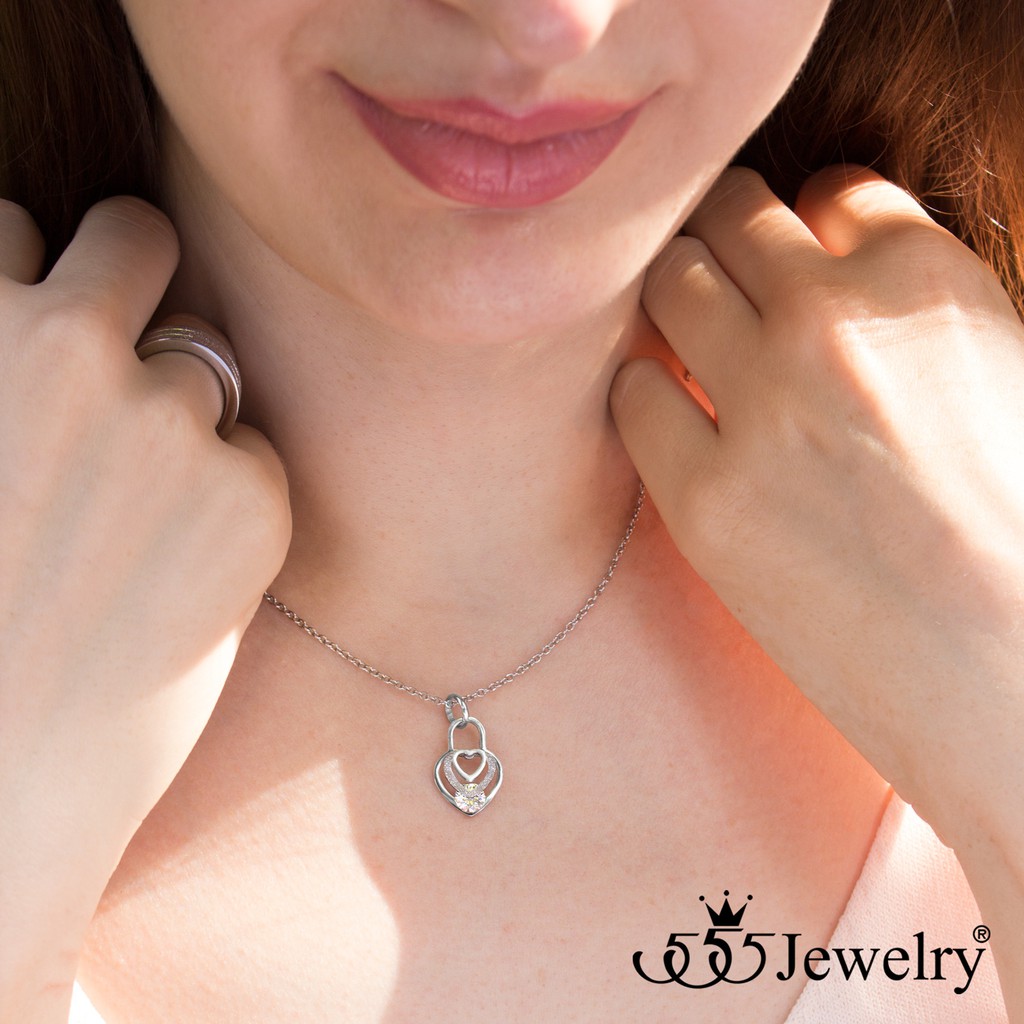 555jewelry-สร้อยคอพร้อมจี้สแตนเลส-รูปหัวใจ-ตกแต่งด้วยเพชร-cz-และผิวทราย-sand-dist-รุ่น-mnc-n152-จี้สร้อยคอ-p3