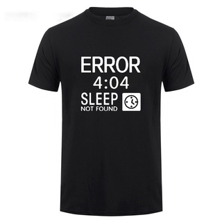 เสื้อยืดโอเวอร์ไซส์เสื้อยืดลําลอง แขนสั้น พิมพ์ลาย Error Not Found 404 Error ขนาดใหญ่ สําหรับผู้ชายS-3XL