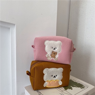 (พร้อมส่ง🐻) INS Bear bag กระเป๋าเครื่องสำอางค์ กระเป๋าใส่ของจุกจิก