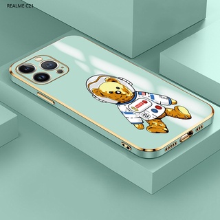 Realme C21 C21Y C25Y C25 25S C12 C35 C20 C20A C15 C11 C1 C3 2021 เคสเรียวมี สำหรับ Case Electroplated Space Bear เคส เคสโทรศัพท์ เคสมือถือ