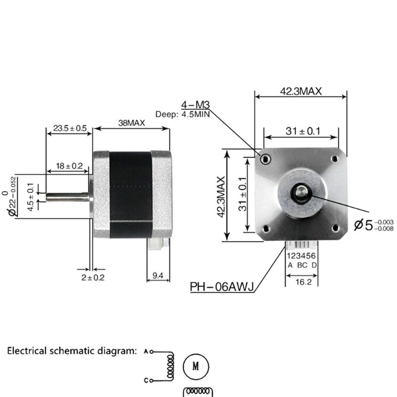 มอเตอร์-btsg-17hs4401-4-ตะกั่ว-nema-17-42bygh-1-5a-40-มม-42-มม-พร้อมสาย-1-เมตรสําหรับเครื่องพิมพ์-cnc-xyz-3d