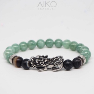 The Pixiu กำไลหินแท้ (Jade/ Botswana agate)