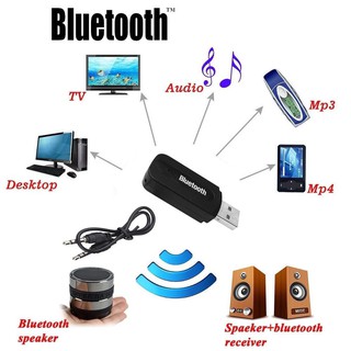 ภาพขนาดย่อของภาพหน้าปกสินค้าบลูทูธมิวสิค BT-163 USB Bluetooth Audio Music Wireless Receiver Adapter 3.5mm Stereo Audio จากร้าน newpower1 บน Shopee ภาพที่ 1