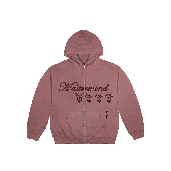 Travis Scott Cactus Jack x Mastermind Skull Zip Up Hoodie (WASHED RED ...