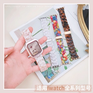 ภาพหน้าปกสินค้าSummer Resin Watch Strap for Apple Watch 6 5 4 Band 42mm 38mm Correa Transparent Steel for Iwatch 6 Series 5 4 3/2 Watchband 44mm 40mm ที่เกี่ยวข้อง