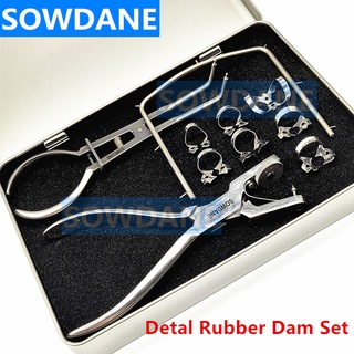 10pcs set Stainless Steel Dental Rubber Dam Punch Hole Forcep Ivory forceps Rubber Dam Clamps Frame Dental Rubber Dam In