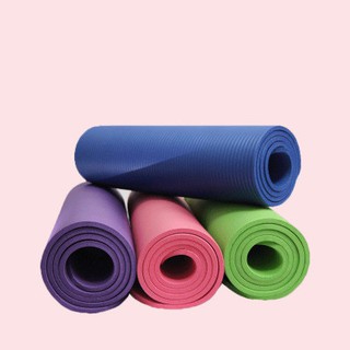 เสื่อโยคะหนา 10mm เพิ่มความยาว 183*61cm Yoga mat แถม ถุงตะข่ายเก็บเสื่อโยคะ  ผูก เทป