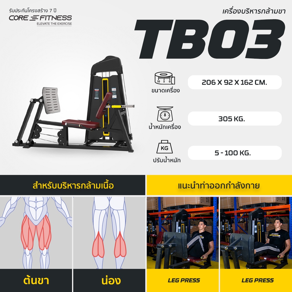 core-fitness-tb03-dual-function-leg-press-เครื่องบริหารกล้ามเนื้อขา-มาตรฐานฟิตเนสเซ็นเตอร์