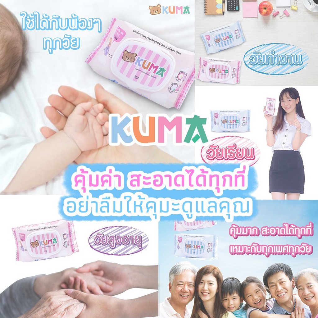 ภาพหน้าปกสินค้าทิชชู่เปียก คุมะ 18.-/ห่อ (KUMA) จากร้าน sulinda.v บน Shopee