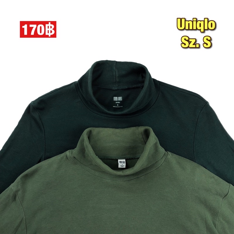 เสื้อคอเต่าแขนยาว-uniqlo-size-s-เสื้อคอเต่าสีพื้น-เสื้อคอเต่า