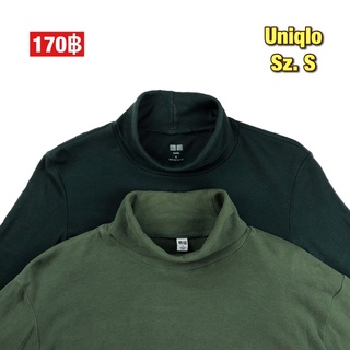❄️🌨🛋 เสื้อคอเต่าแขนยาว Uniqlo size S , เสื้อคอเต่าสีพื้น เสื้อคอเต่า