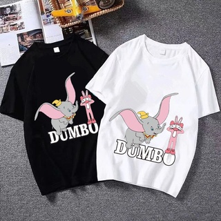 Cool summer new cartoon flying elephant short-sleeved round neck T-shirt loose mens and womens tops couple wear