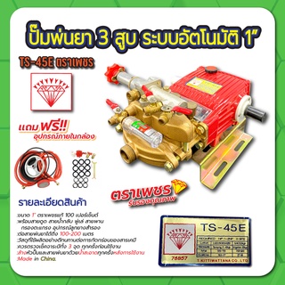 ปั๊มพ่นยา 3 สูบ ระบบอัตโนมัติ 1" ตราเพชร รุ่น TS45E