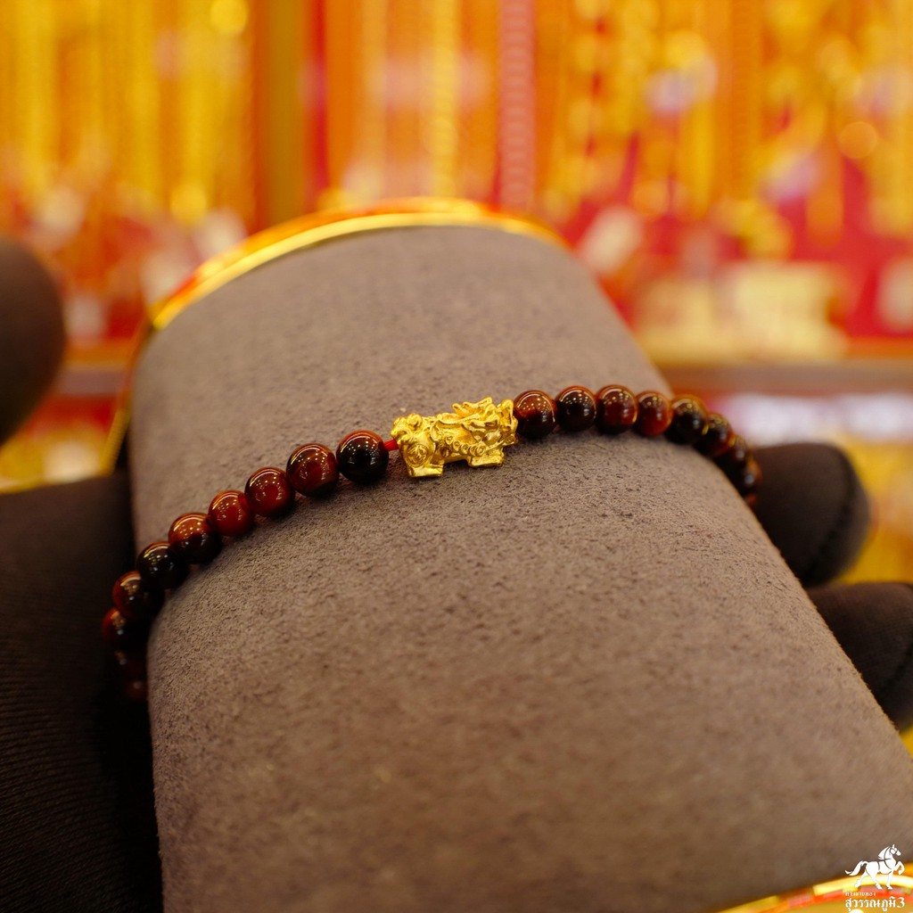 สร้อยข้อมือปี่เซียะทองคำแท้ 0.1 กรัม หินตาเสือ 7 สี ทองคำ สร้อยข้อมือปี่เซียะทองคำแท้ 0.1 กรัม หินตาเสือ 7 สี ทองคำ