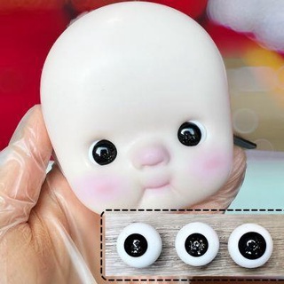 Qbaby ลูกตา ทรงกลม ขยับได้ 16 มม. 7.5 มม. 8.5 มม. 9.5 มม. สีดํา