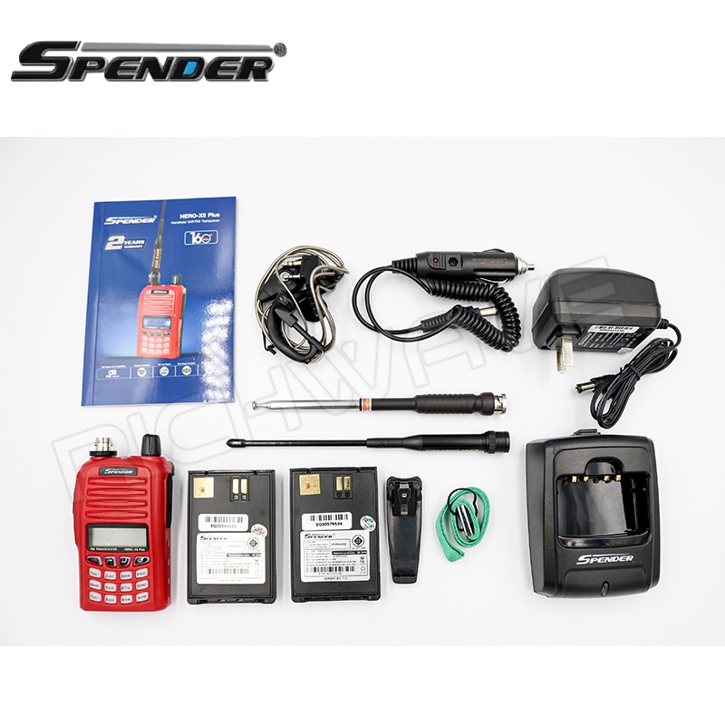Spender Hero X5 plus วิทยุสื่อสาร 5 วัตต์ รุ่น แถมฟรี แบตเตอรี่แท้ 2 ก้อน ของแท้100% รับประกัน2ปี วอแดง