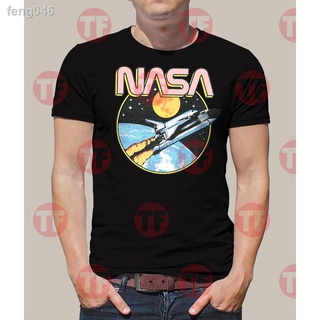 ✖แฟชั่นครึ่งแขนU Nisexเสื้อยืด NASA SPACE SHIPพิมพ์เสื้อยืดสำหรับผู้ชายแขนสั้นคอกลมผ้าฝ้ายด้านบนtee