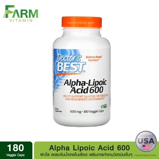 Doctors Best, Alpha-Lipoic Acid 600 mg, 60 & 180 Veggie Caps