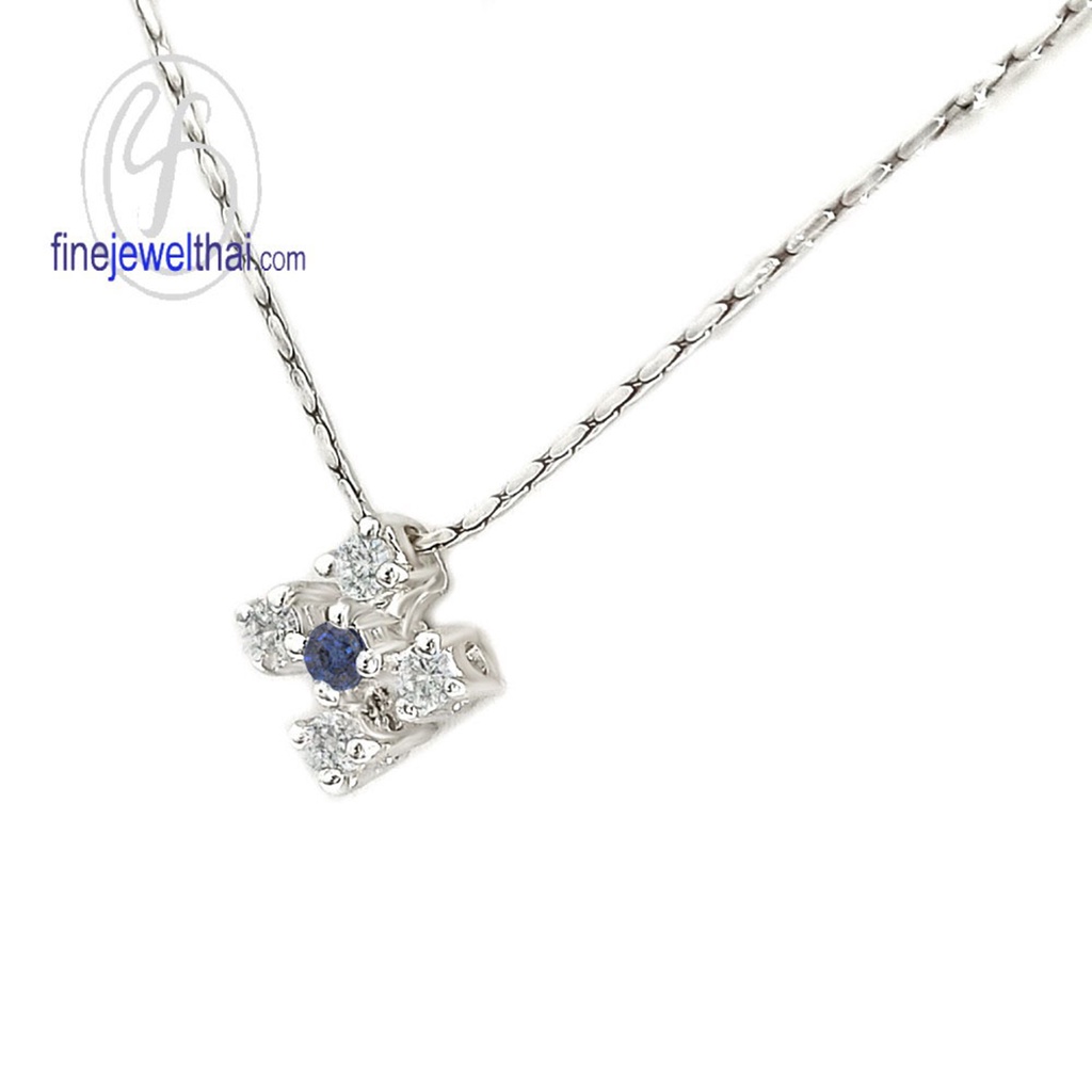 finejewelthai-จี้ไพลิน-ไพลิน-จี้เพชรcz-จี้พลอย-พลอยประจำเดือนเกิด-blue-sapphire-silver-pendant-birthstone-p1049bl00