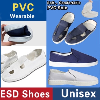ภาพหน้าปกสินค้ารองเท้าเซฟตี้ PVC ป้องกันไฟฟ้าสถิตย์ สีขาว น้ําเงิน สําหรับผู้ชาย และผู้หญิง ที่เกี่ยวข้อง