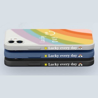 ภาพขนาดย่อของภาพหน้าปกสินค้าเคสรอยยิ้มลายแถบข้าง  Lucky every Day เคสไอโฟน11 เคสขอบเหลี่ยมซิลิโคน IPhone 12 Pro Max 6s เคสไอโฟน8พลัส i Phone 6 plus เคสไอโฟน12 8 เคสi12 โปร เคสi11 X Apple iPhone11 Pro Max เคสไอโฟนXSMax SE2020 12 8 Xr Mini เคสไอโฟน7พลัส Case จากร้าน abaoya.th บน Shopee