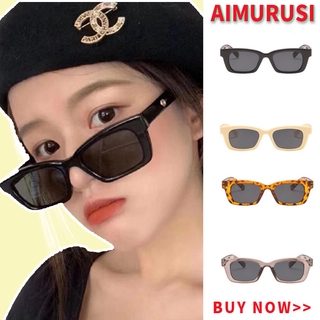 สินค้า (Aimurusi) พร้อมสต็อก สไตล์เกาหลีย้อนยุคกรอบสี่เหลี่ยมแว่นตากันแดดผู้หญิงเจนนี่วรรคเดียวกันเฉดสีผู้หญิง / ผู้ชาย unisex COD