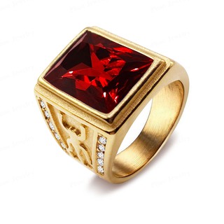 ภาพหน้าปกสินค้าแหวนผู้ชาย (R-01)แหวนพลอย แหวนสี่เหลี่ยมโกเมนคัดเกรด พลอย โกเมน แหวนทอง ซึ่งคุณอาจชอบสินค้านี้
