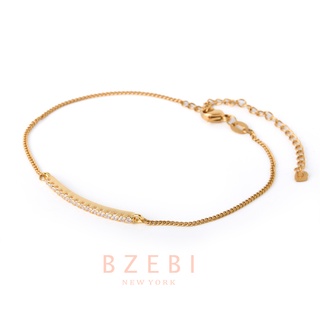 Bzebi สร้อยข้อมือ สเตนเลส ชุบทอง 18K สไตล์เกาหลี ป้องกันสนิม เครื่องประดับแฟชั่น พรีเมี่ยม ไม่จางหาย ใส่อาบน้ําได้ 1010b