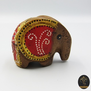 🔥 2.2 SALE 🔥 ® ถวาย ช้างไม้ ประจำวันเกิด อาทิตย์ (เสริมเงินทอง งาน รัก โชคลาภ) สีแดง พระพิฆเนศ พระแม่ลักษมี W08 Wood